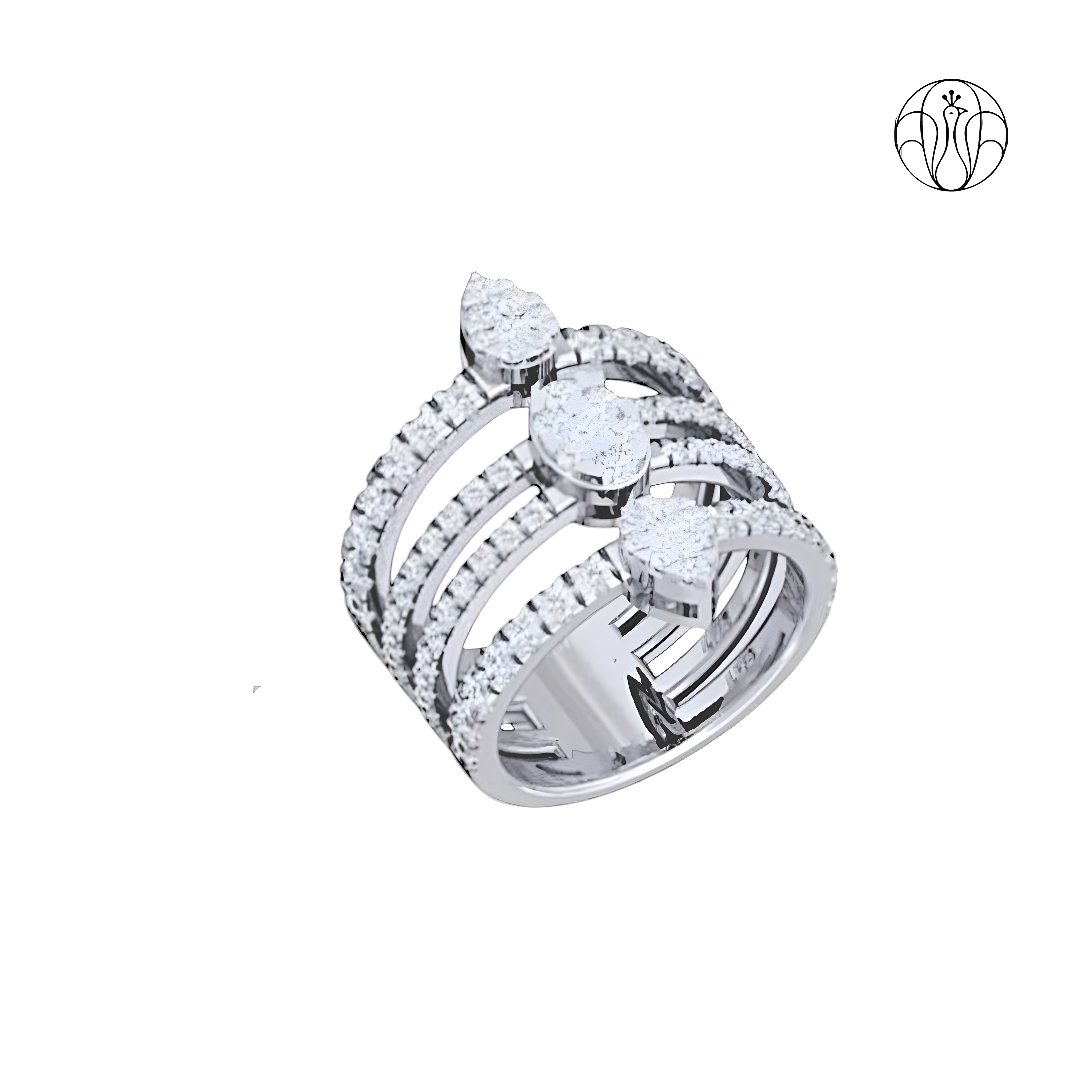 Aurelia Ring(CI. Zaveri)-  1.983 CTW 87 PCS VS1 Lab Grown Round Diamond Statement Ring