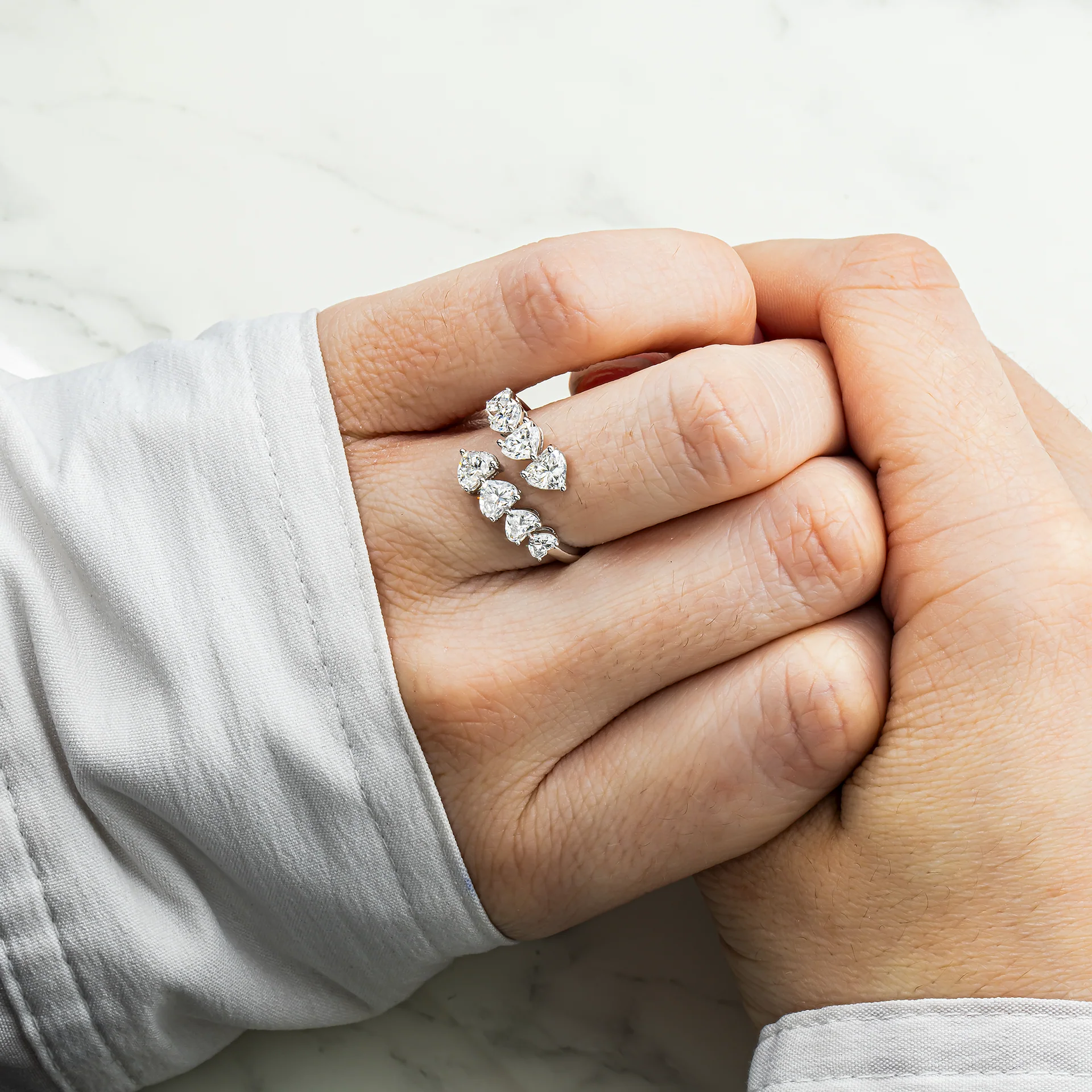 Heart shape White Lab Grown Diamond  Ring