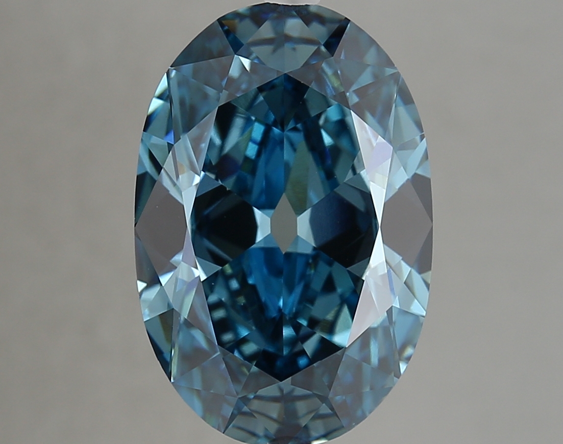 6.53ct FANCY VIVID  BLUE VS1 Oval Old Miner (IGI)