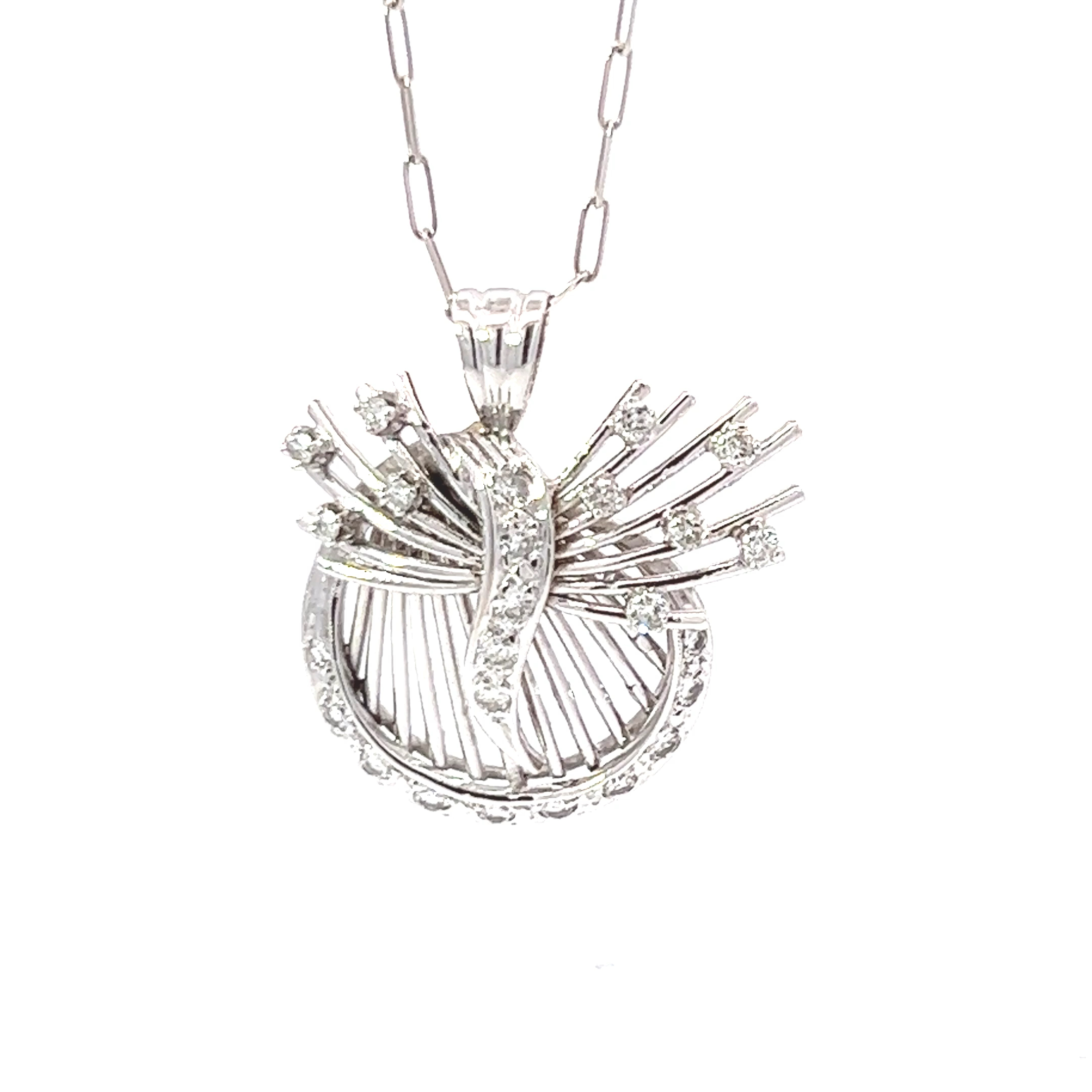 14K white gold pendant
