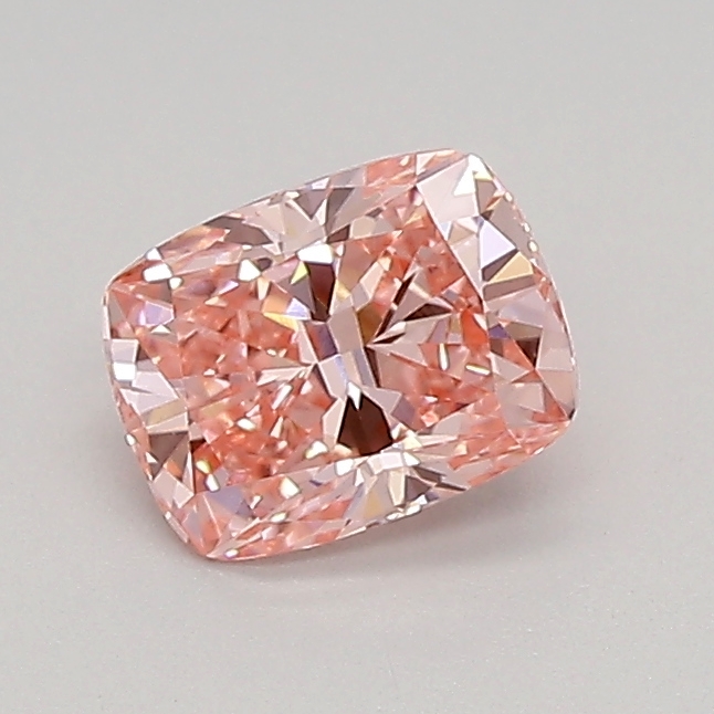 0.64ct FANCY VIVID  PINK VVS2 Cushion (IGI)