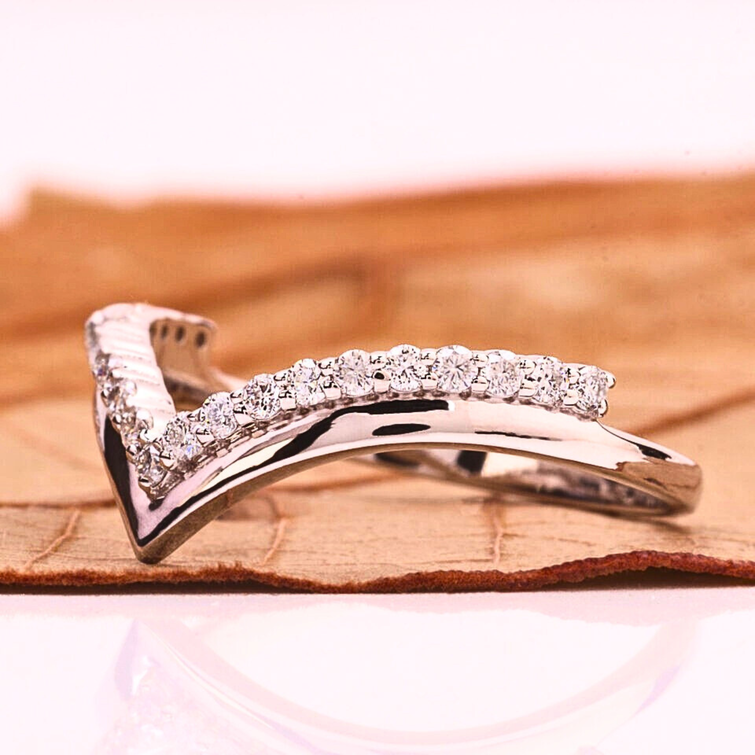 Curved Diamond Wedding Band