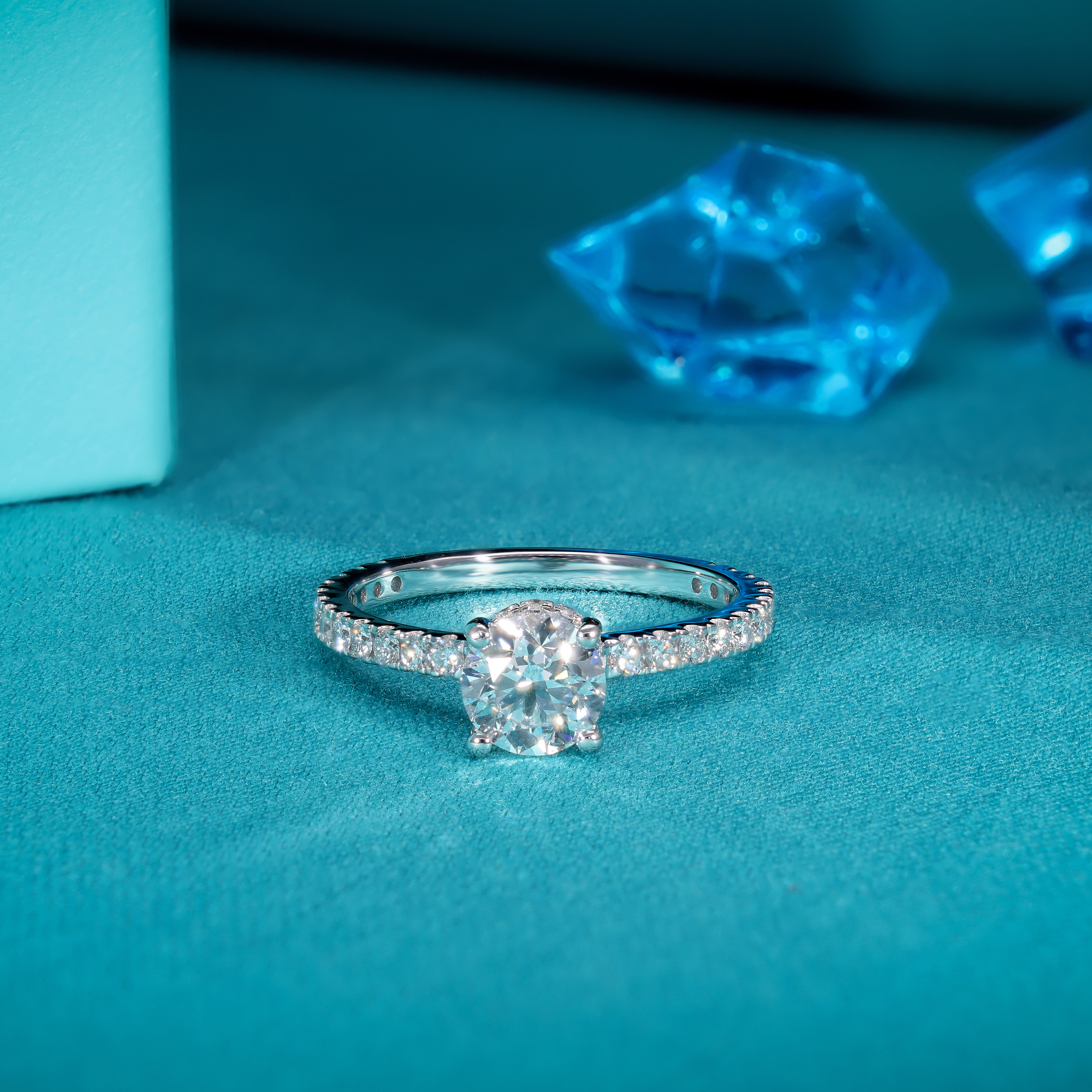 Lab Grown Diamonds - Invisible Halo Solitaire Ring