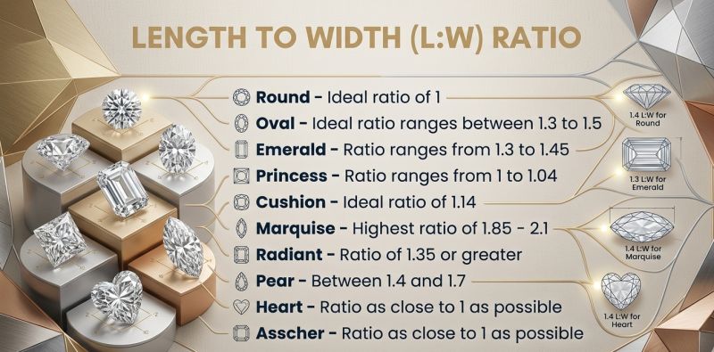 The Geometry of Brilliance: Why Length-to-Width Ratio Dictates Diamond Beauty and Value