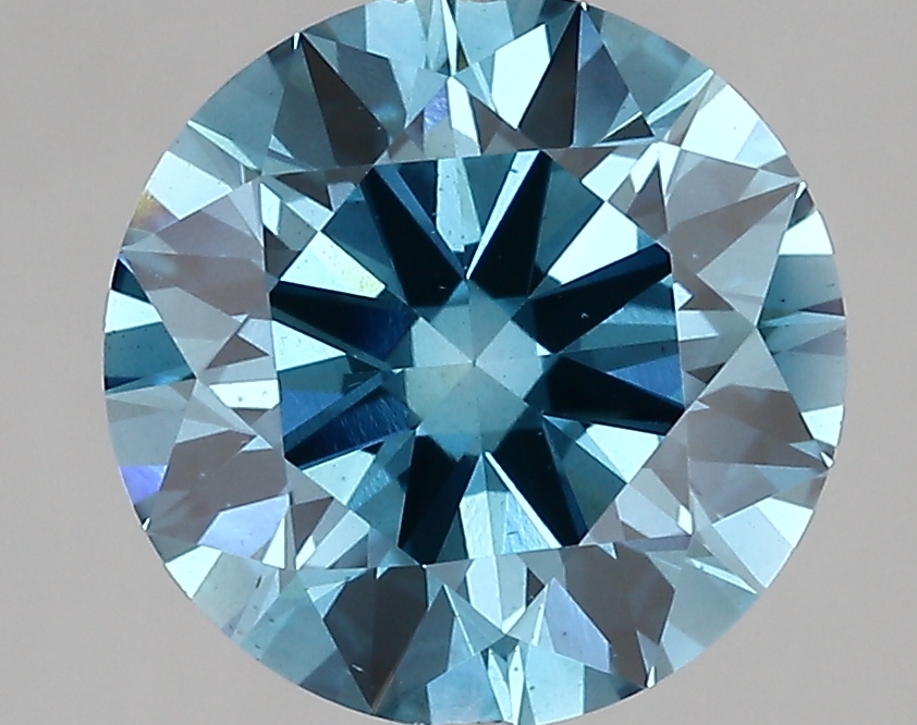 3.46ct FANCY VIVID  BLUE VS2 Round (IGI)
