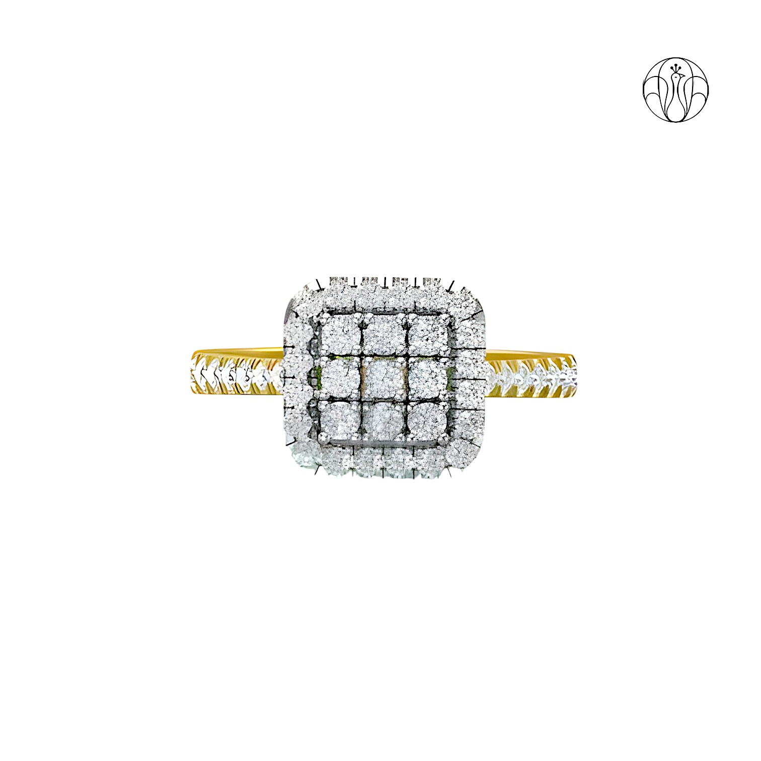 Taneira Ring (CI. Zaveri)- 0.857 CTW 43 PCS VS1 Lab Grown Round Diamond Ring