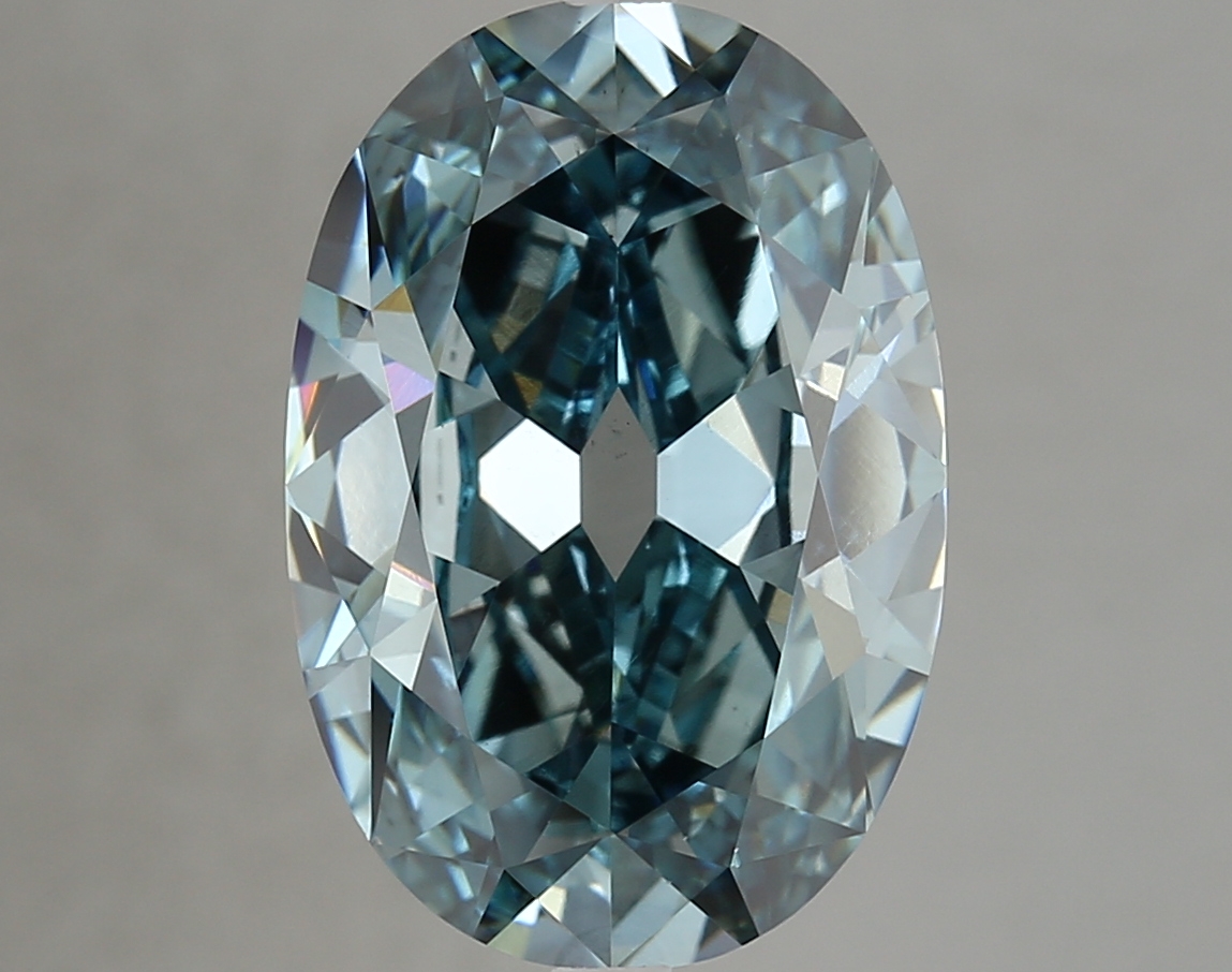 7.02ct FANCY VIVID  BLUE VS2 Oval Old Miner (IGI)