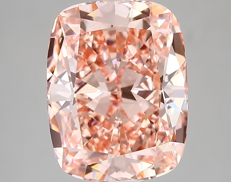 3.87ct FANCY VIVID  PINK VVS2 Cushion (IGI)
