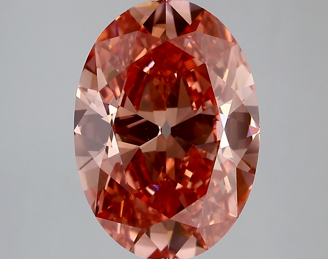 4.43ct FANCY VIVID  PINK VVS2 Oval Old Miner (IGI)