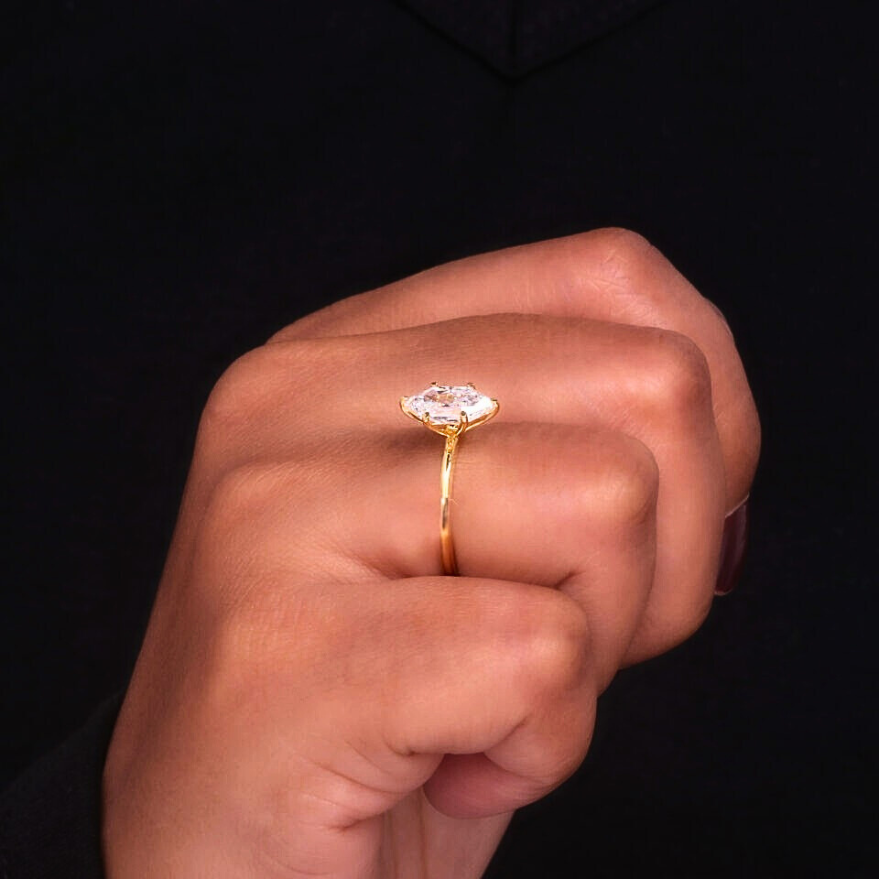 Dutch Marquise Lab Grown Diamond Solitaire Ring