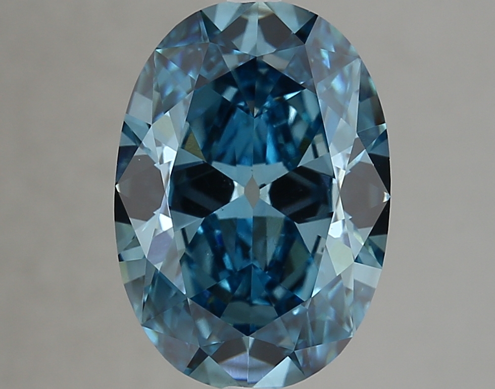 4.45ct FANCY VIVID  BLUE VS1 Oval Old Miner (IGI)
