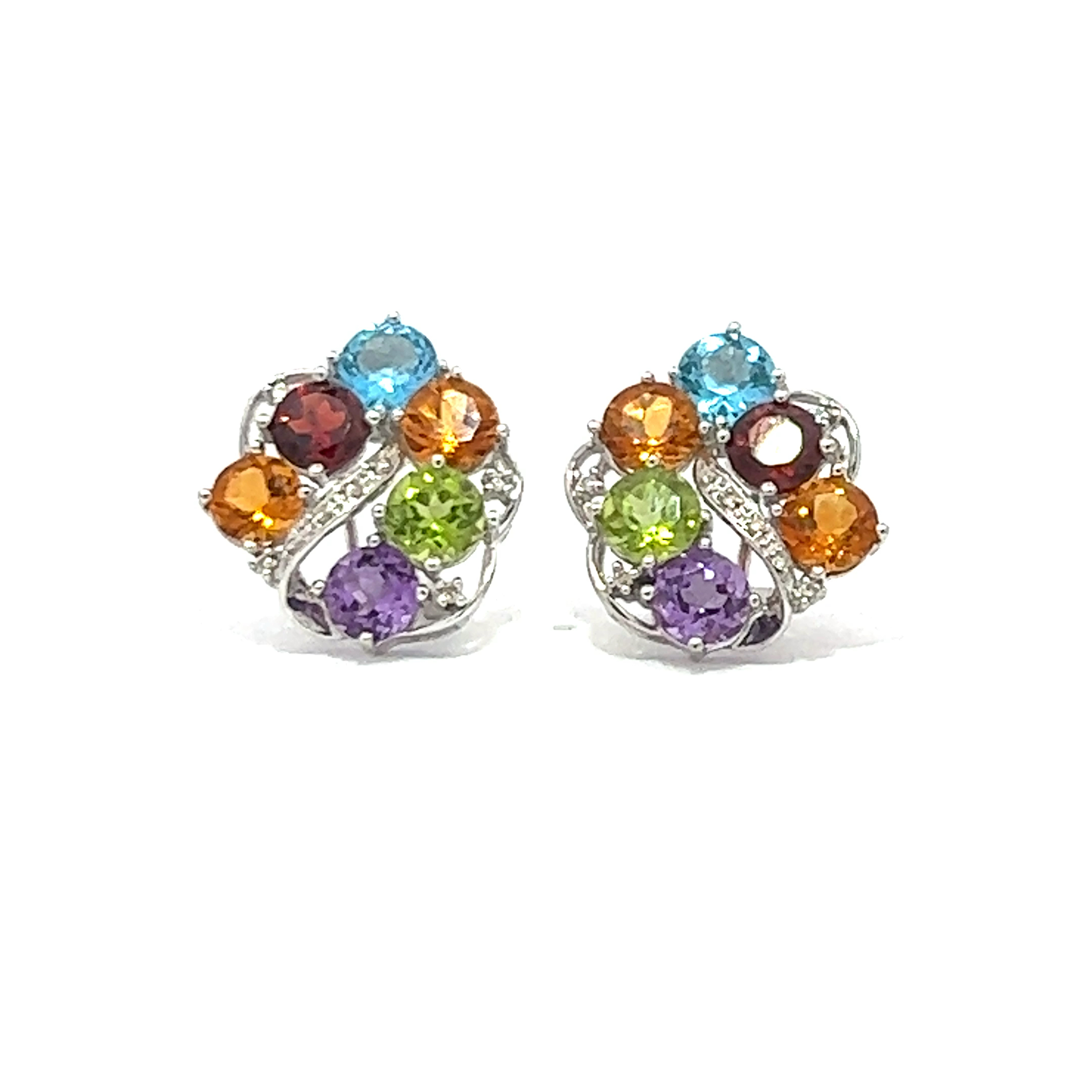 14KW multi-color stone earrings