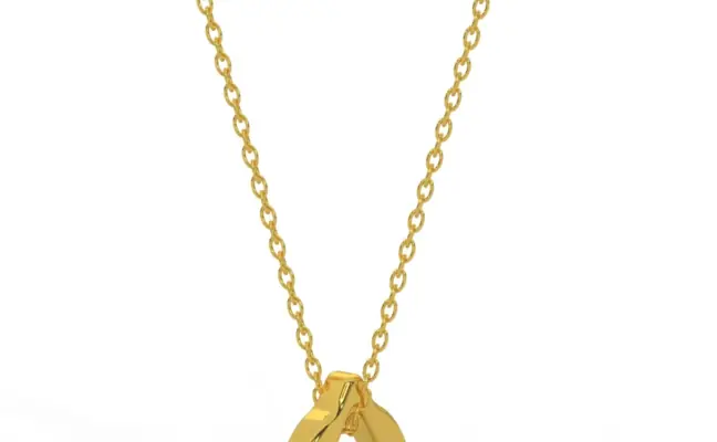 Trinity 22k Triangle With Outer Curve Pendant