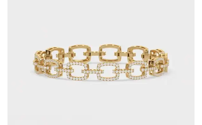 2.80 CTW Diamond PaperClip Chain Bracelet_CaratX Diamond Jewelry