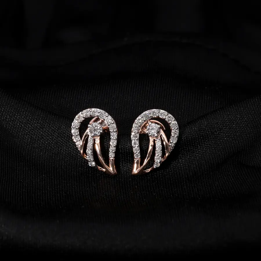 Lab Grown Diamond Leaf Earrings
