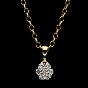 Lab Grown Diamond Iced Flower Pendant