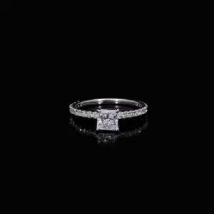 Princess Cut Accent Diamond Ring