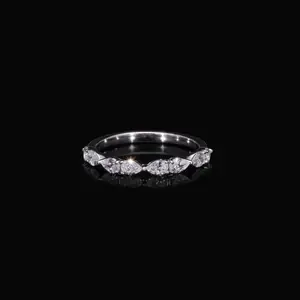 Pear Cut Lab Grown Diamond Half Eternity Band