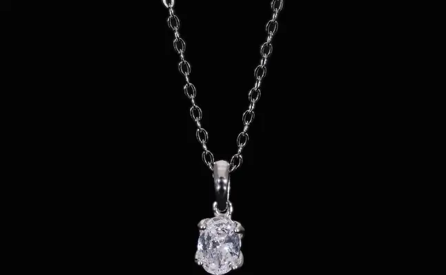 Oval Cut Lab Grown Diamond Solitaire Pendant
