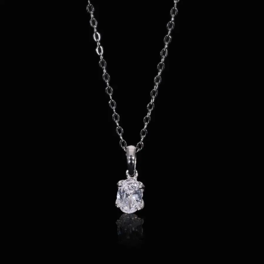 Oval Cut Lab Grown Diamond Solitaire Pendant