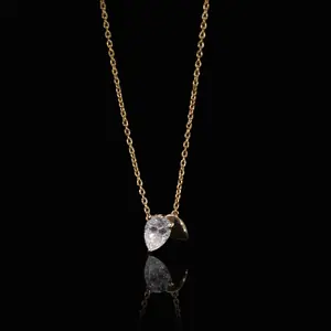 Lab Grown Diamond Pear Cut Solitaire Pendant