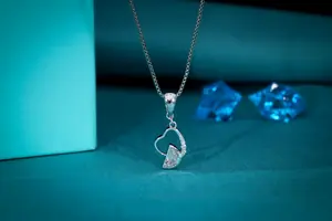 Half Moon Lab Grown Diamond Pendant