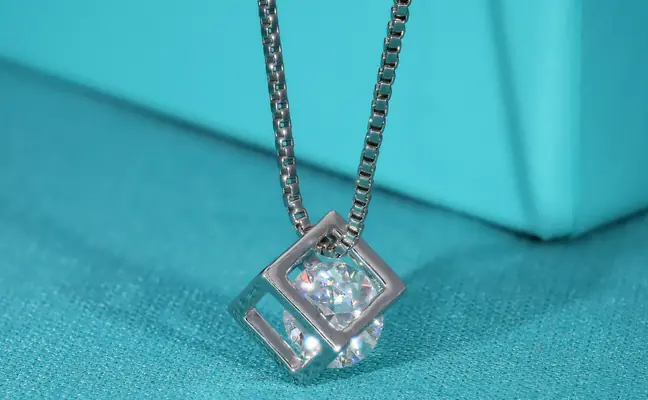 Lab Grown Diamond Round Cube Pendant