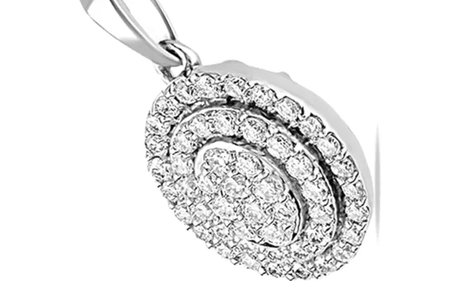 The CaratX Bright White Sun 3-Row Natural Diamond Necklace