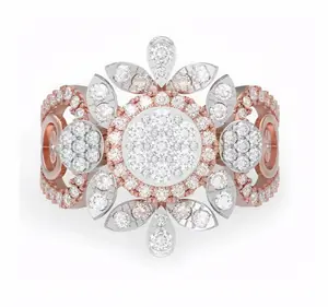 Malvika Ring (CI. Zaveri)- 0.86 CTW 91 PCS VS1 Lab Grown Round Diamond Ring