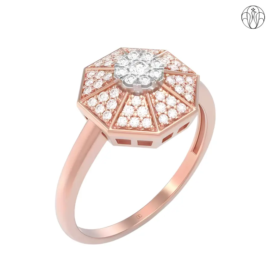 Kamakshi Ring (CI. Zaveri)- 0.281 CTW 57 PCS VS1 Lab Grown Round Diamond Ring