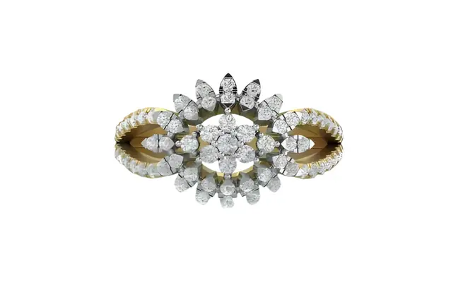 Sitara Ring(CI. Zaveri)-  0.791 CTW 69 PCS VS1 Lab Grown Round Diamond Ring