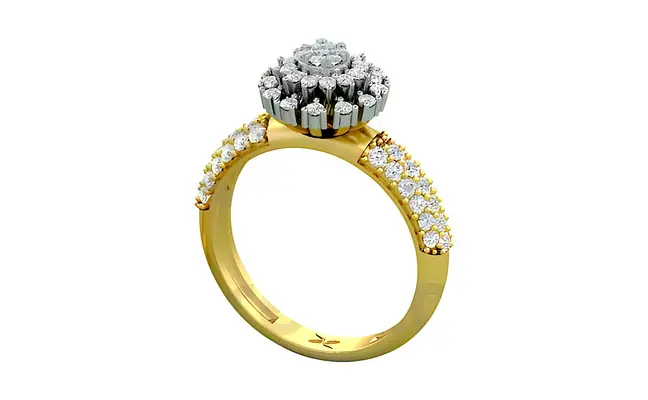 Nandini Ring (CI. Zaveri)- 0.8 CTW 67 PCS VS1 Lab Grown Round Diamond Ring
