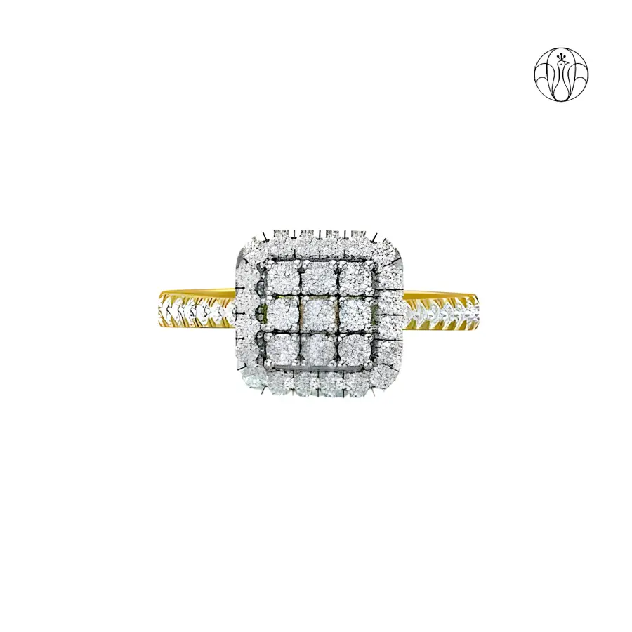 Taneira Ring (CI. Zaveri)- 0.857 CTW 43 PCS VS1 Lab Grown Round Diamond Ring