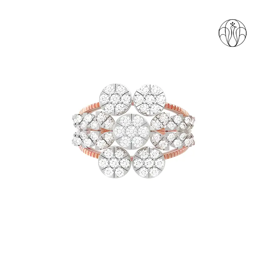 Samriddhi Ring (CI. Zaveri)- 0.987 CTW 67 PCS VS1 Lab Grown Round Diamond Ring