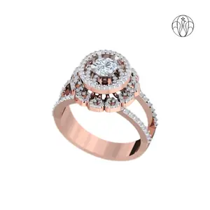 Sharanya Ring (CI. Zaveri)- 1.36 CTW 180 PCS VS1 Lab Grown Round Diamond Statement Design Ring