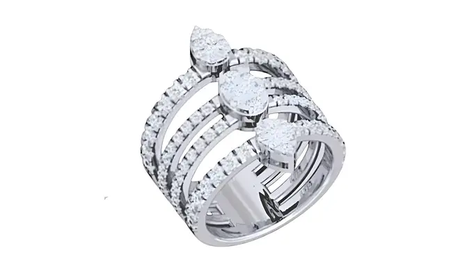 Aurelia Ring(CI. Zaveri)-  1.983 CTW 87 PCS VS1 Lab Grown Round Diamond Statement Ring
