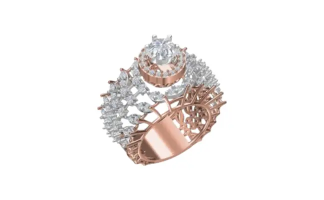 Seraphine Radiance (CI. Zaveri)- 2.62 CTW 83 PCS VS1 Lab Grown Round Diamond High Jewellery Ring