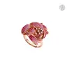 Aurelia Bloom Ring (CI. Zaveri)- Pink 3D floral cluster ring, image 1