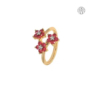 Malika Ring (CI. Zaveri)- 0.045 CTW 3 PCS VS1 Lab Grown Round Diamond Petal Ring