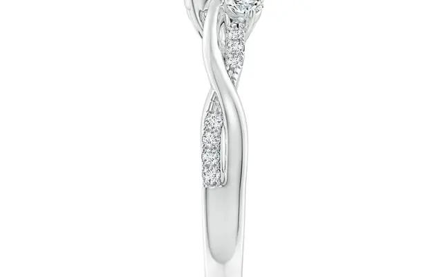 Nature Inspired Pink Diamond Twisted Vine Ring
