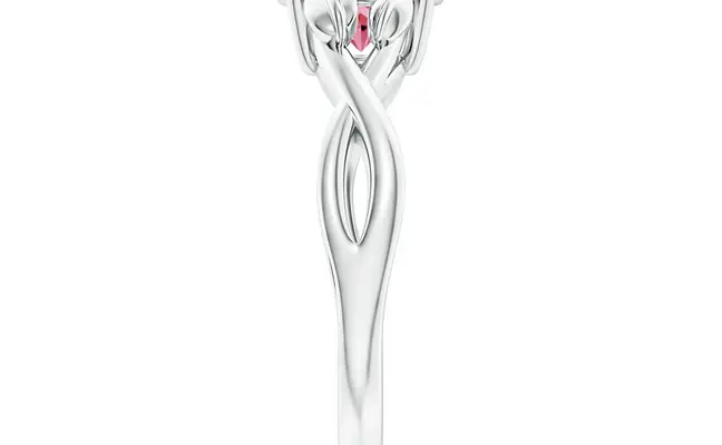 Fancy Intanse Round  Pink Lab Grown Diamond Solitaire Ring