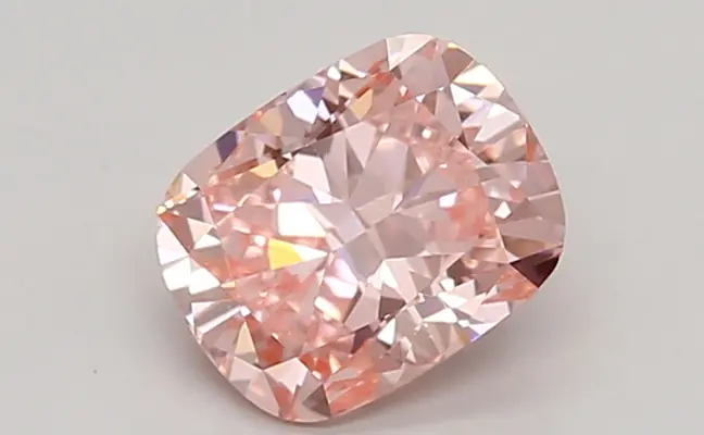 0.91ct FANCY VIVID  PINK VS1 Cushion (IGI)