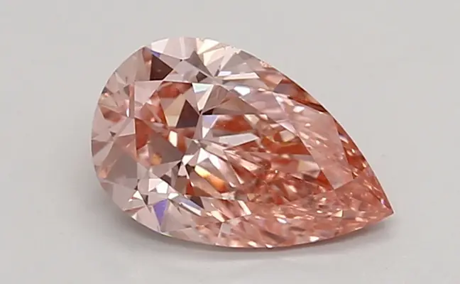 0.91ct FANCY VIVID  PINK VVS2 Pear (IGI)
