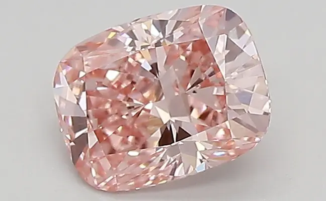 0.85ct FANCY VIVID  PINK VVS2 Cushion (IGI)