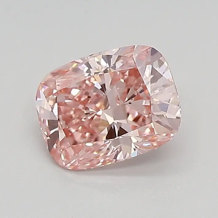 0.85ct FANCY VIVID  PINK VVS2 Cushion (IGI)