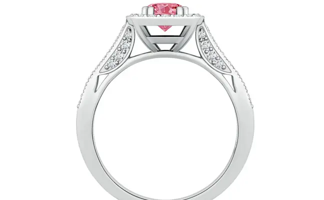 Customize Round Shape Pink Lab Grown  Diamond Ring