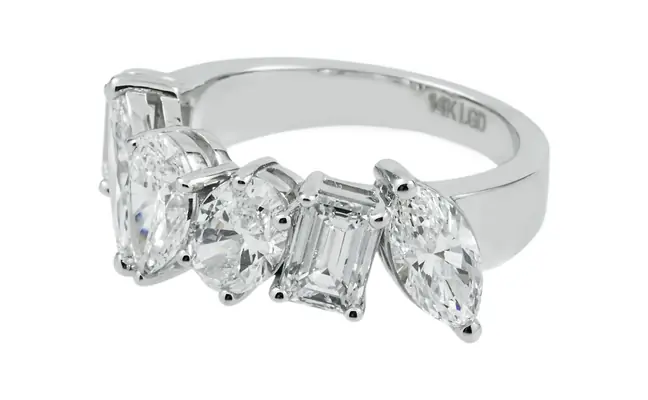 Multi Shape White Diamond Ring