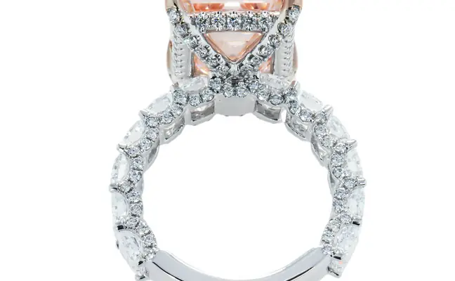 Vivid Pink Emerald Lab Grown Diamond Ring