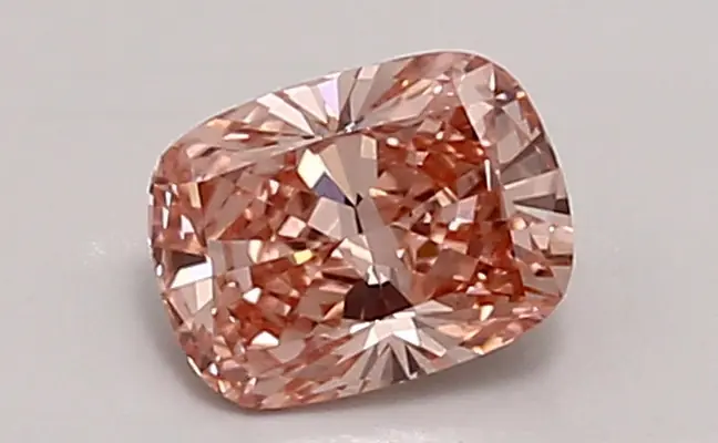 0.77ct FANCY VIVID  PINK VVS2 Cushion (IGI)