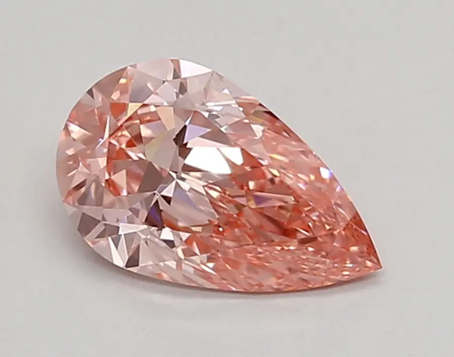 0.76ct FANCY VIVID  PINK VVS2 Pear (IGI)